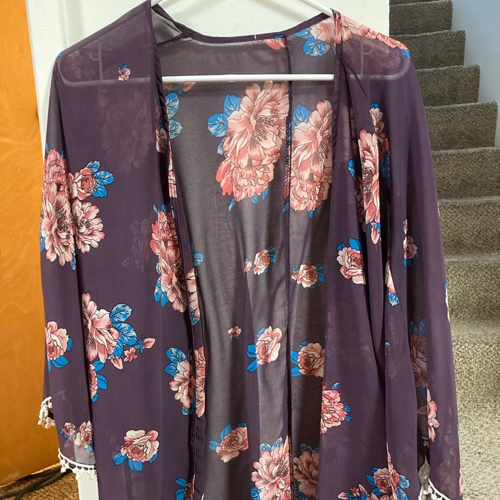 Purple Floral Kimono